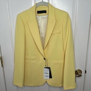 NWT Zara Women Light Yellow Blazer Size S